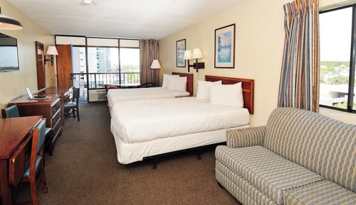 Type 3 - 1 Room Side Oceanview Eff. w/ 2 Queens & Sleeper Sofa