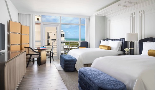 Club Room, 2 Double Beds, Non Smoking, Partial Ocean View