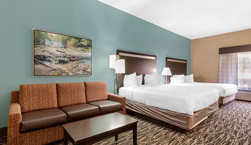 Standard Room, 2 Queen Beds, Non Smoking, Refrigerator & Microwave