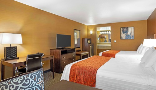 Standard Room, 2 Queen Beds, Non Smoking, Refrigerator & Microwave