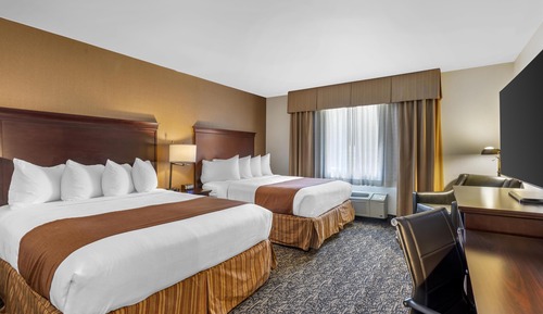 Standard Room, 2 Queen Beds, Non Smoking, Refrigerator & Microwave