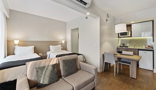 Studio Suite, 2 Twin Beds, Kitchen (Mid Floor)