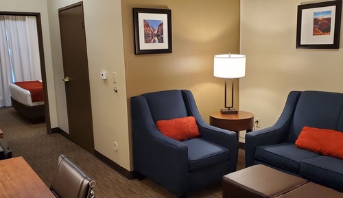 Suite, 1 King Bed, Living Room, Sofa , Chair, Non Smoking