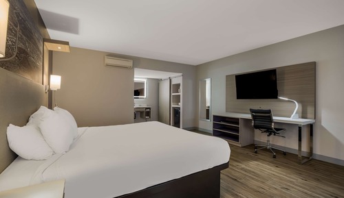 Standard Room, 1 King Bed, Non Smoking, Refrigerator (Freeway Side)