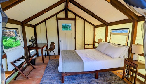 Premium Tent, 1 Queen Bed, Patio, Garden View