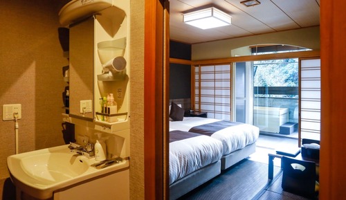 [Modern Japanese Style Room] 27 sqm + 8 sqm private terrace with cypress open-air bath, Smoking