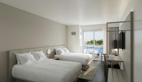 Queen Room with Two Queen Beds, Balcony and Water View with High Floor