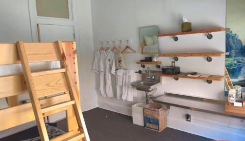 Bunk Room with Full Beds and Shared Bathroom