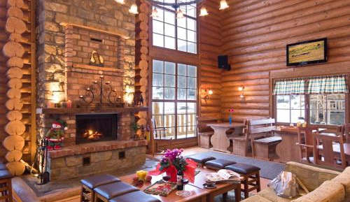 Chalet with fireplace
