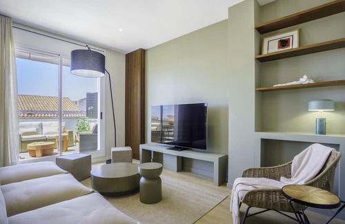 Sitges Town Center Apartment | Sitges Spaces Mediterranean Penthouse-2 B.R. / 2 Baths / Terrace- Up to 4 People