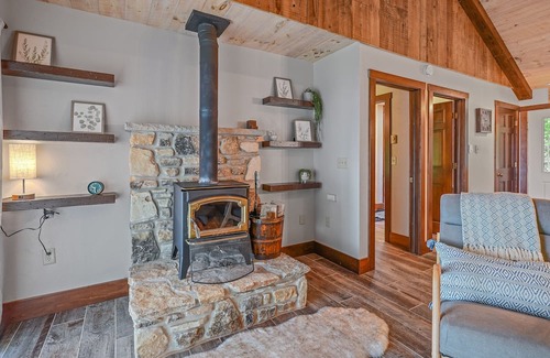 Sturgeon Bay Cabin | Water view on a bluff- Bay side with hot tub