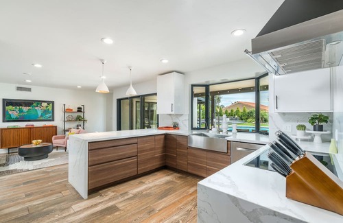 Continental Foothills House | Designer dream home with opulent backyard, private pool, hot tub, game room & AC