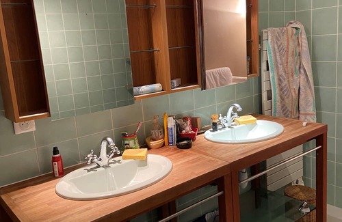 Marnes-la-Coquette Bed & Breakfast | Bedroom with private bathroom in a bungalow near Paris