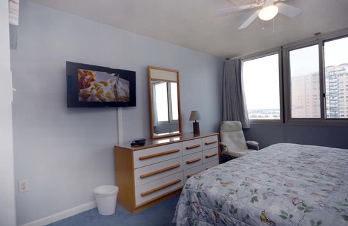 North Ocean City Condo | Cozy two bedroom condo, set with calming beach themes in a beautiful, family friendly, ocean front building