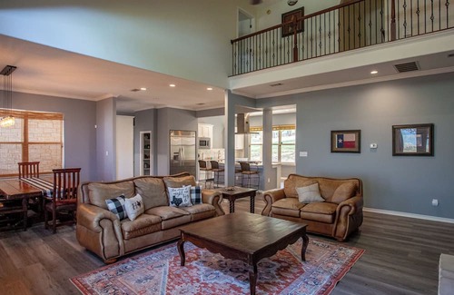 Burnet House | Lakefront 6BR Retreat w Dock & Game Room