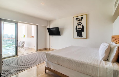 Playa Mujeres Apartment | 4th-floor resort apt with outdoor pools, pool spas, tennis, gym, & balcony