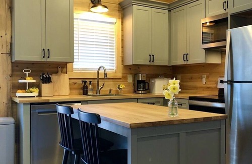 Hendersonville Cabin | Brand NEW Blue Ridge Mountain cedar log cabin, fiber internet, 25 min to AVL