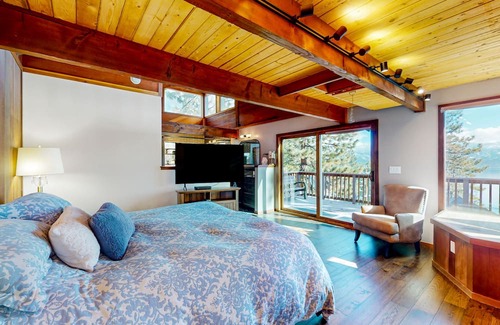 Crystal Bay House | Treetop hideaway in Incline/Crystal Bay with game room & lake-view loft & decks