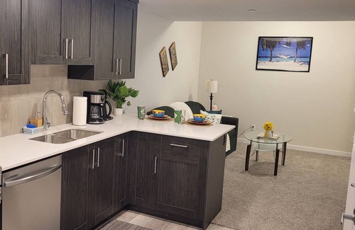 Calgary House | Cozy 2 bedroom newly built basement suite and 3 minutes walk to a beautiful lake