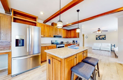 Dandridge House | Sunny dog-friendly home with a pool, balcony, smart TVs, washer/dryer, & AC