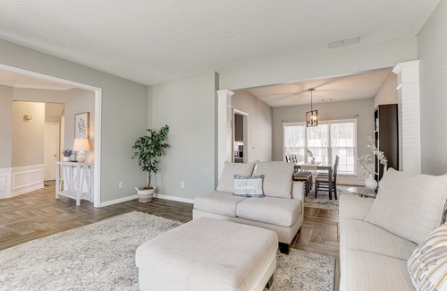 Lawrenceville Cottage | Spacious Lawrenceville Retreat w/ Fireplace + Deck