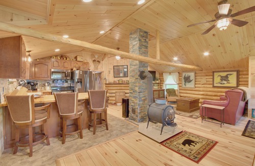 Freedom House | Unique Maine Log Cabin with Trout Ponds and Sauna!