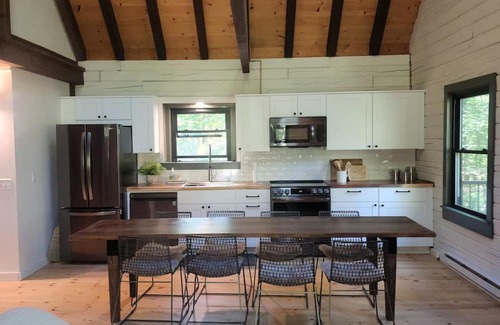 Great Barrington House | Modern Luxury Log Cabin near Ski Butternut in Great Barrington