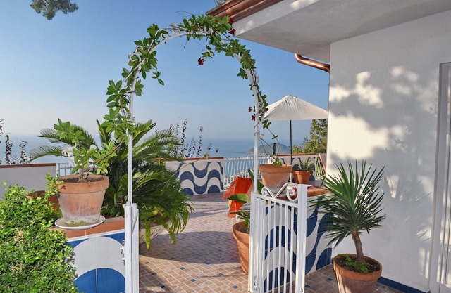 5 minutes from the historic village center with a fantastic sea view