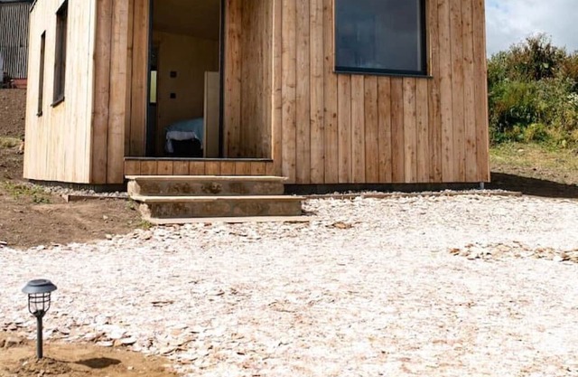 Rustic cabin 8, sea views from rewilded farm