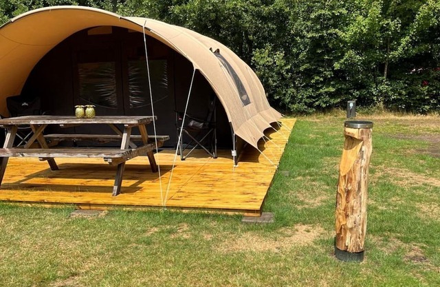Enjoy the space and comfort of our De Waard Tunnel Tent with two sleeping areas and a spacious canopy.