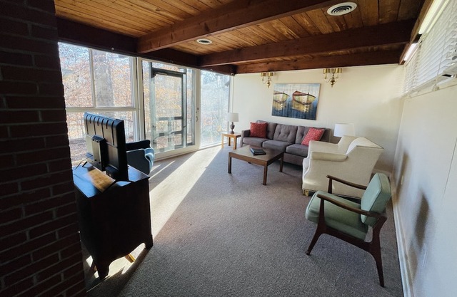 Escape to our cozy cottages nestled in Tanglewood Park's peaceful woods
