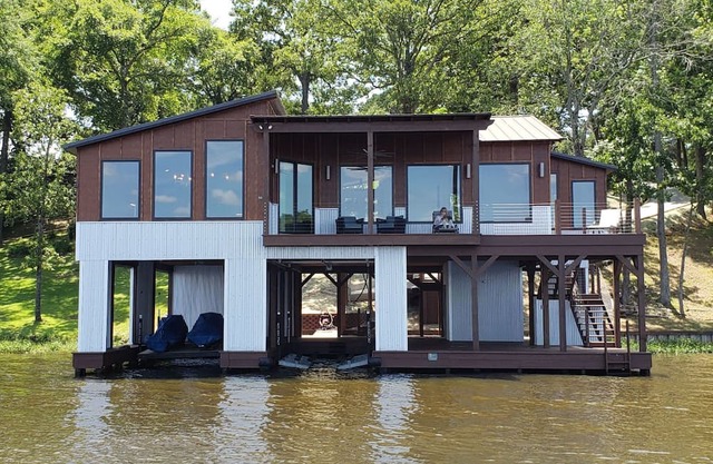 Incredible boathouse built on top of the beautiful Lake Tyler!
