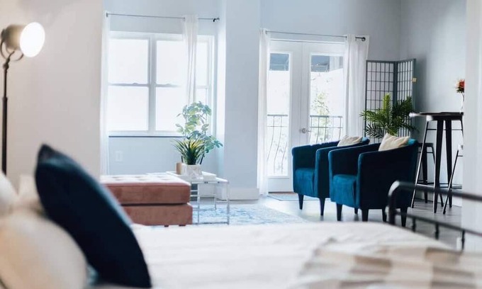 Johnson City Apartment | Dreamy Loft Downtown Hosted by The Sanctuary Co.