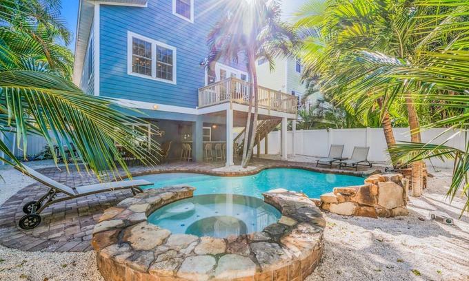 Holmes Beach House | Luxury home with private pool and spa, short walk to beach!