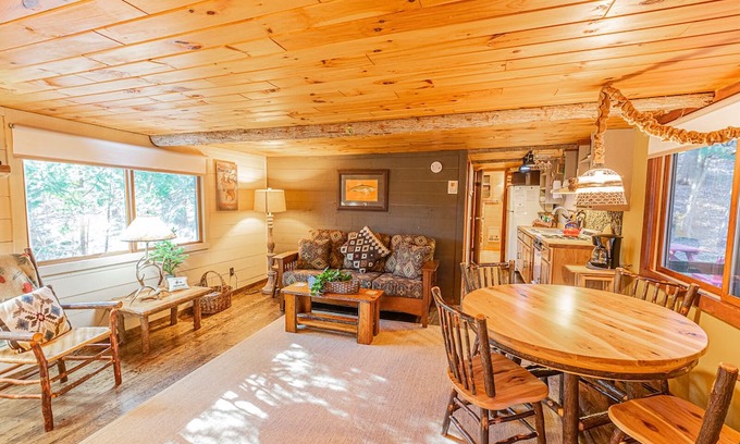 Saranac Lake Cabin | 4 Season Fish Cabin off Lake Colby in Saranac Lake, furnished with ADK Decor