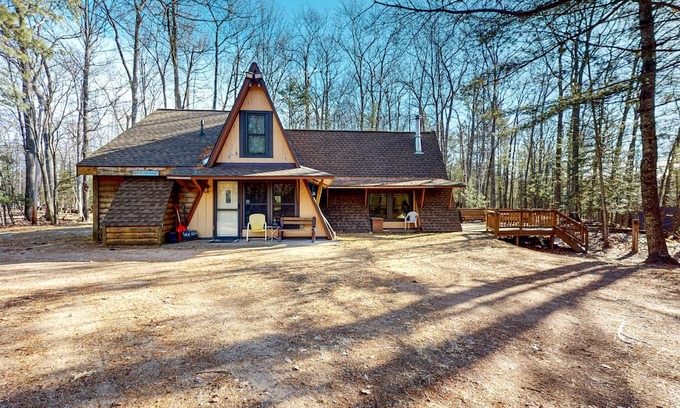 Hazelhurst House | Lakefront dog-friendly home with kayaks, rowboat, dock, private lake, & firepit