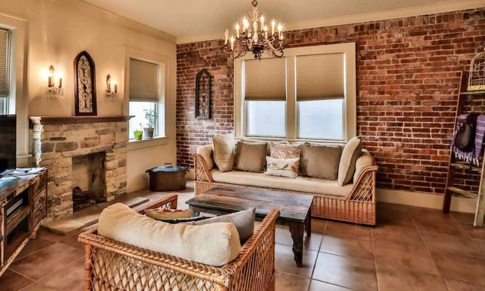 Maple Ridge Apartment | The Teak Follow, beautiful brick enclosed space