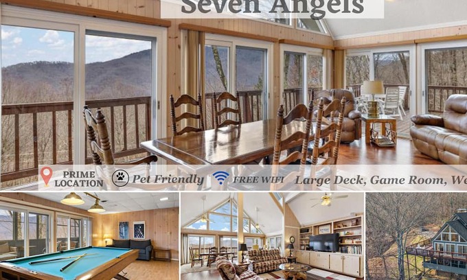 Seven Devils House | Mountain View, Pool Table, Deck, Game Room, Wet Bar
