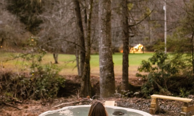 Brevard Apartment | Yurt Experience - Hot Tub - Creekside - Private Pond-