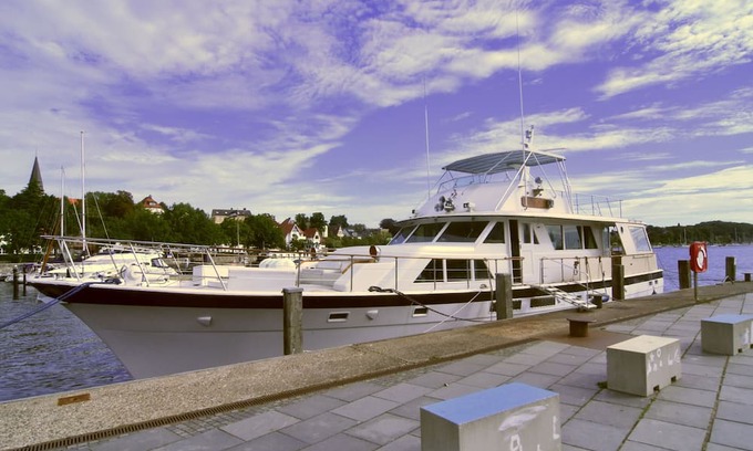 Eckernfoerde Boat Rental | Boat 'Ocean Motion' with Sea View, Private Terrace and Wi-Fi