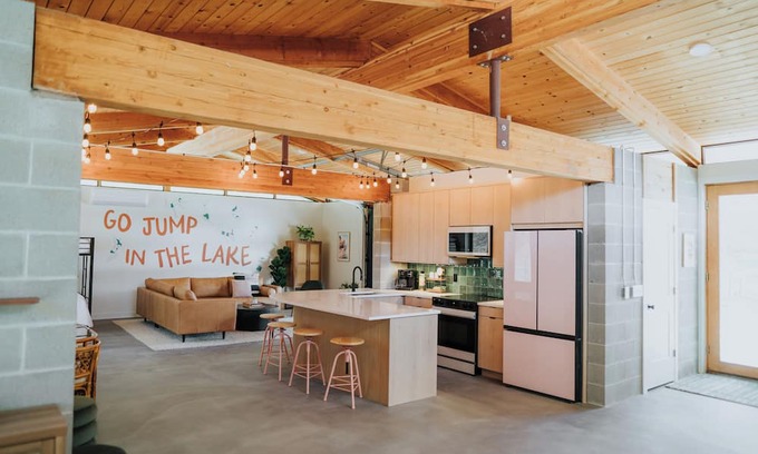 Twin Lake House | 2 Houses, HUGE Sandy Beach, Hot Tub + Sauna
